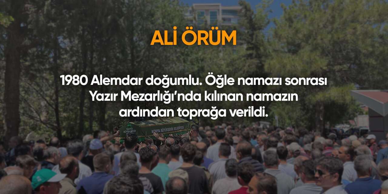 Konya'da bugün vefat edenler | 30 Eylül 2026 9